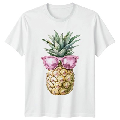 Ananas Sonnenbrille Sommer Tropisch Herren Damen Grafik T-Shirt