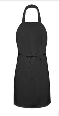 10 Solid Cooking Kitchen/Restaurant Bib Apron Unisex Black with 1 PenPocket
