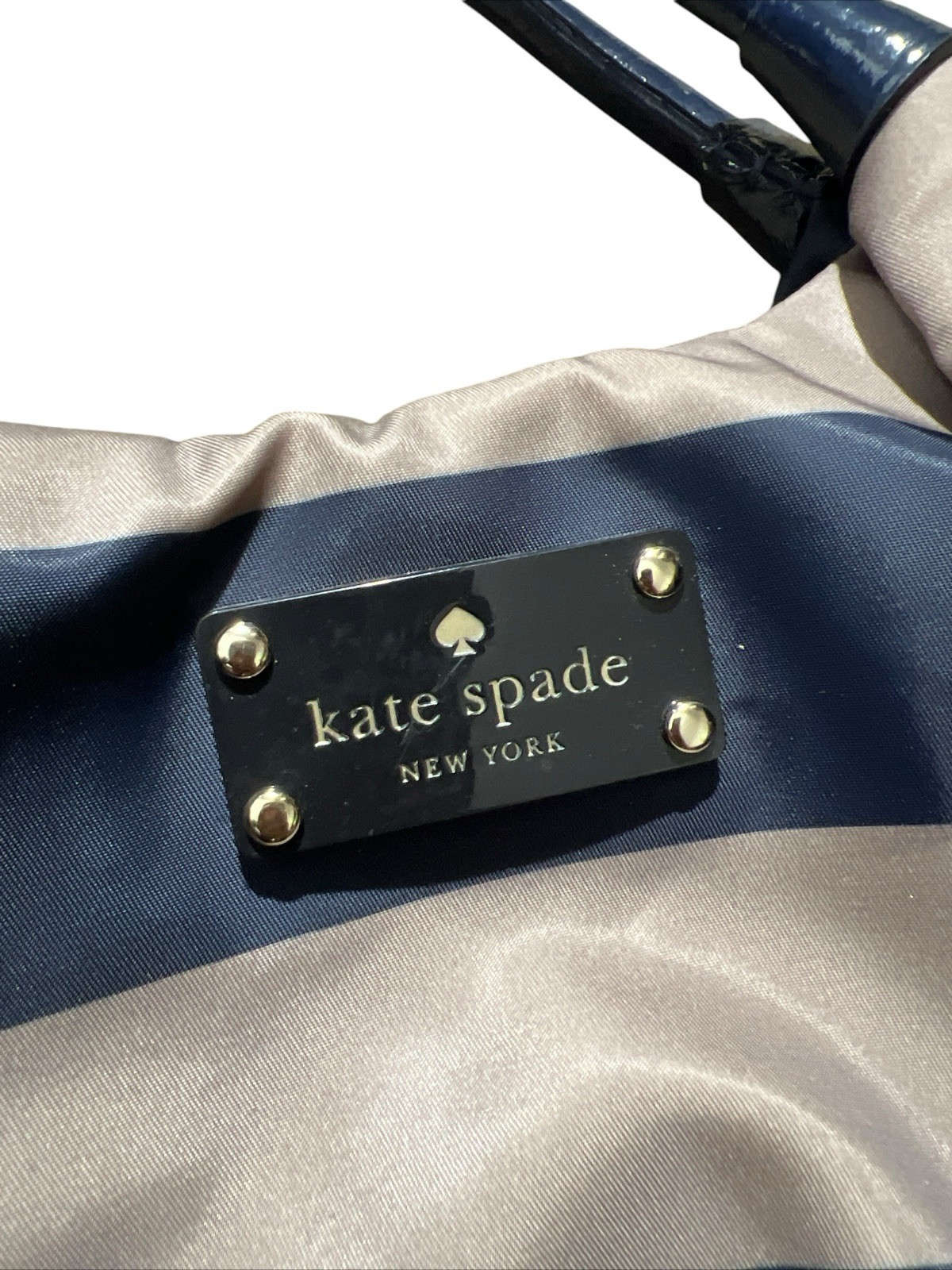 Kate Spade NY Striped Navy Blue Shoulder Bag Y2K - image 4