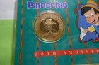 PINOCCHIO DISNEY 60TH ANNIVERSARY 1940-2000 CASE 999 SILVER GOLD COIN COA 9PN4