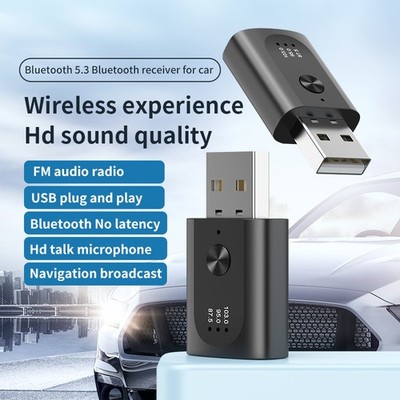 Bluetooth 5.3 Car Transmitter Receiver Handsfree Call USB Mini Wireless Audio US