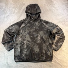 Nike Therma-FIT Hoodie Mens Small Black Gray Camo Training Pullover Swoosh