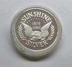 VINTAGE 1980 Sunshine Silver 100 Yrs.  1 Oz .999 Silver Proof Round NUMBERED