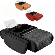 Universal Car Center Console Armrest Cushion Cover With Cup Holder Tissue Box Universal Car Center Console Armrest Cushion Cover With Cup Holder Tissue Box