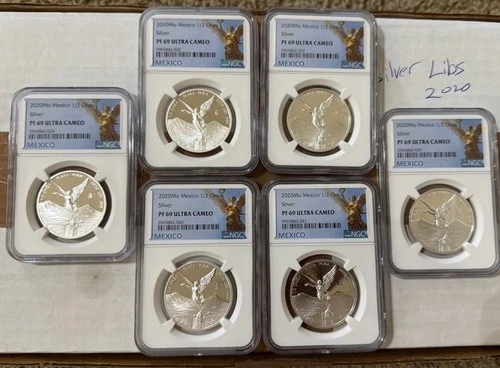 2020 Mexico Silver Libertad 1/2 Onza Oz Proof - 2000 minted NGC PF69 Ultra Cameo