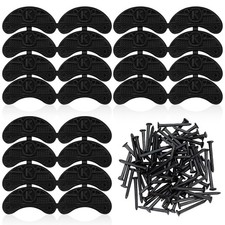 Black Heel Plates Taps Rubber Shoes Tips Pad Replacement with Nails Tools