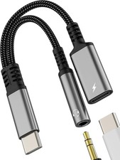 Adattatore USB C a 3.5mm jack Cuffie(2in1)per iPhone 16 15 Pro Max Type C