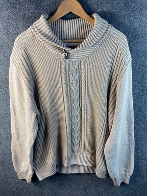 Tricots St Raphael Cardigan Sweater XL Beige Mens Cotton 2023