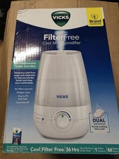 ✨️ Vicks 1 Gallon Filter Free Cool Mist Ultrasonic Humidifier, VUL5455D2 White