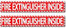     2-SELF-ADHESIVE VINYL "FIRE EXTINGUISHER INSIDE"SIGN 9" X 1.5" Free Shipping