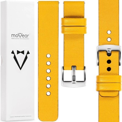 Leder Armband 24mm Gelb Uhr / Smartwatch