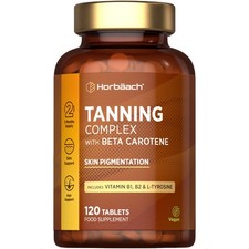 Tanning Tablets with Beta Carotene | 120 Count | Complex Formula | By Horbaach