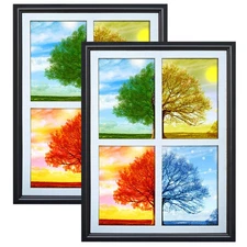 2 Pack 5x7 Picture Frames Collage 4 Openings, Photo Collage Frames for Walls