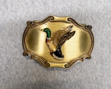 Vtg 1979 Raintree Mallard Duck Gold Tone Belt Buckle 3  X 2.25
