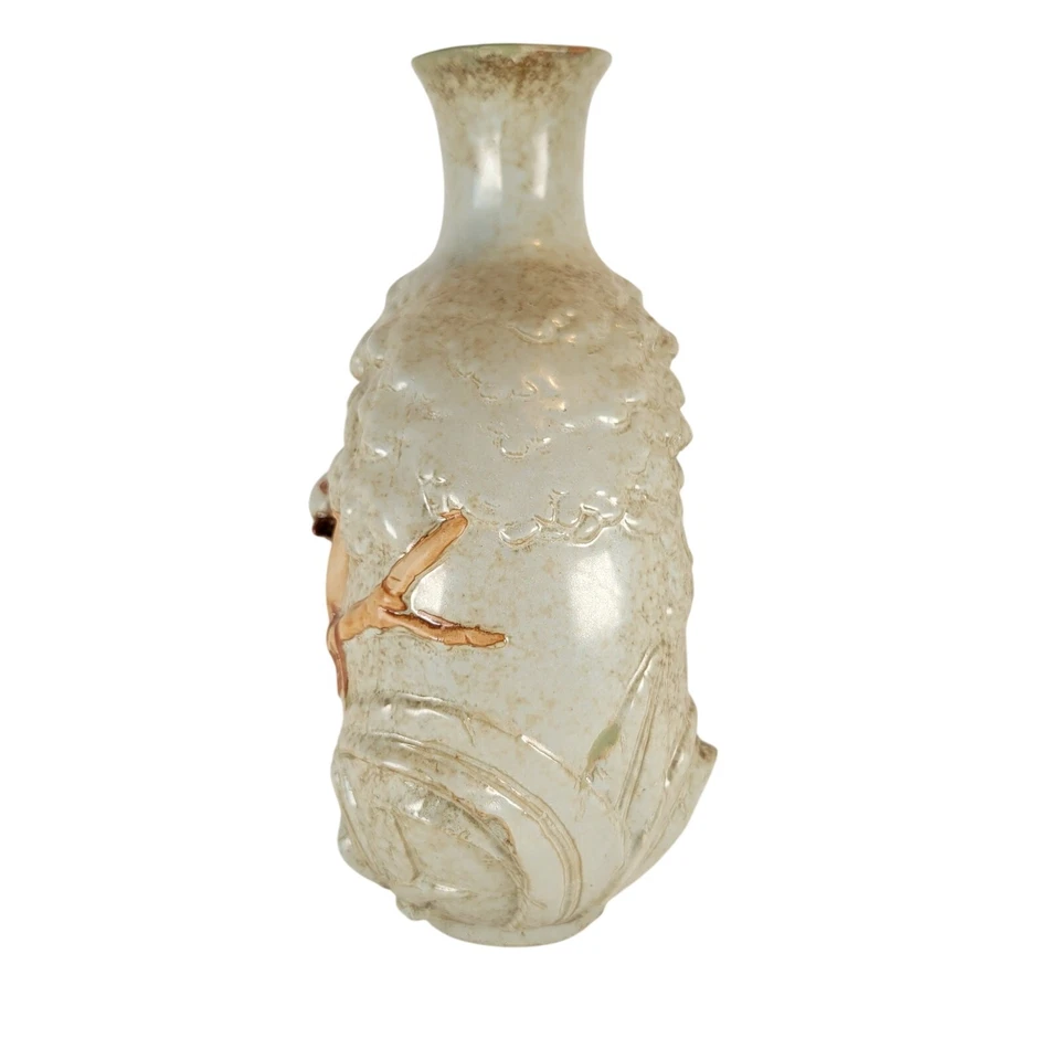 Rustic Ceramic Vase Tree Trunk Birds 9" Tall Votive Holder Decor Vintage Finch - Image 3 of 4