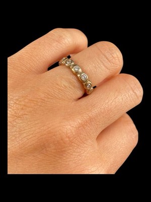 PANDORA Bezel Set CZ Eternity Band Ring Sterling Silver S925 ALE 50 Size 5