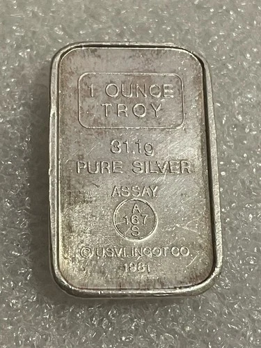 New ListingVintage 1981 A-Mark 1 Troy Oz .999 Fine Silver “Chunky”  Brick Bar