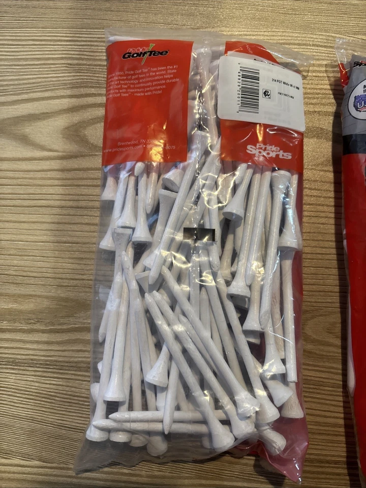 New Pride Golf Tees 3 1/4” Wood Golf Tee (lot of 3 Bags) Approx 270 Tees - Image 2 of 2