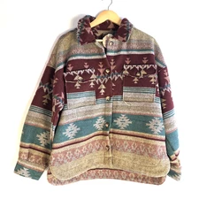 NWT Lavender Tribe Co Jacket Women's Med. Southwest Tweed Cozy Made in U.S.A.