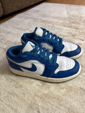 Nike Jordans Low Youth Size 4 Shoes Industrial Blue and White