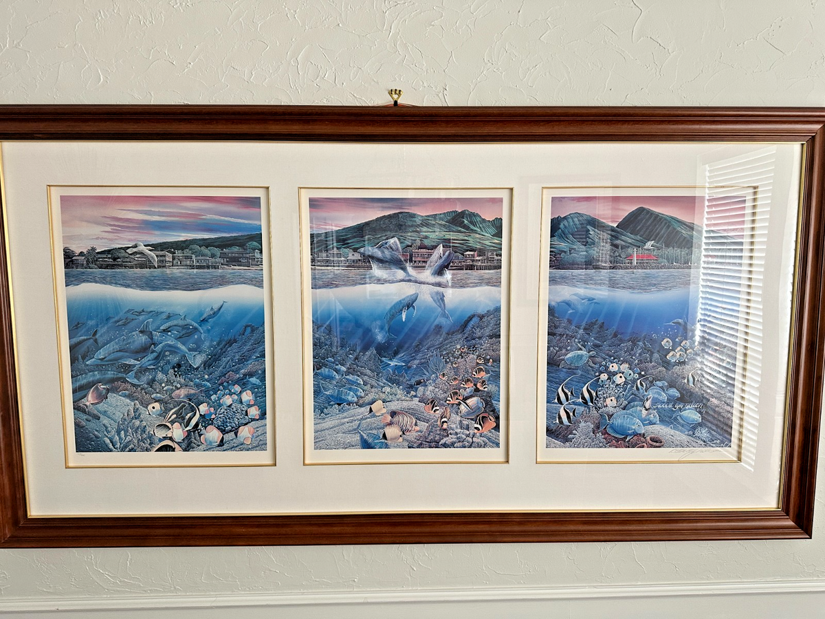 ロバート・リン・ネルソン インディアンス・マイン・オー・エクスプレイン Robert Lyn Nelson 1987 L.E. Lahaina Rhythm Triptych Art Koa Wood