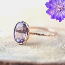 African Amethyst Gemstone 925 Sterling Silver Handmade Jewelry Ring Gift For