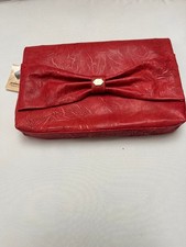 Borsetta elegante a mano in pelle rosso bordò made in Italy con chiusura magneti