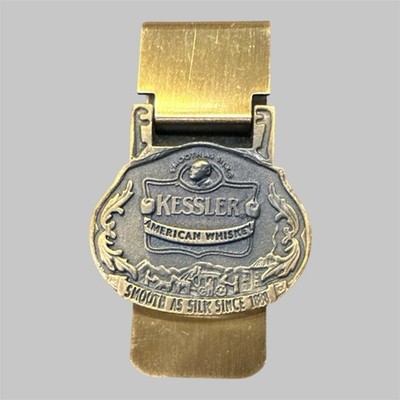 VTG Kessler American Whiskey Money Clip  Smooth As Silk  Brass Advertising Promo