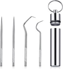 Lightweight Reusable Toothpick Set with Stainless Steel Holder for Outdoor Fun