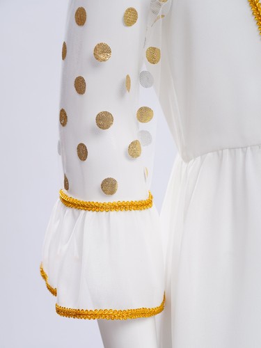 Abito da ballo manica lunga vestito indiano metallizzato prendisole bambina sfilata - Foto 14 di 39