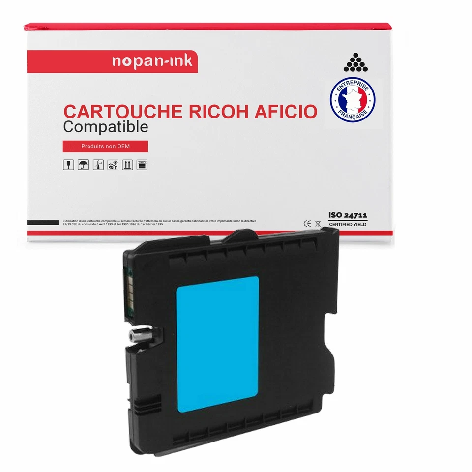 NOPAN-INK - Cartouche x1 405533 GC21C Cyan compatible pour Lanier GX7000 NRG Gel - Photo 1/1