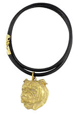 Bulldog, English Bulldog I - Dog Collar, Gold-Plated Pendant For Dog