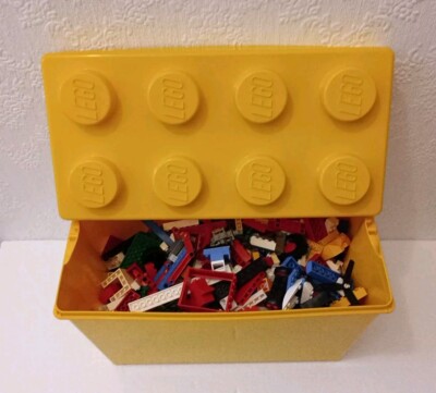 LEGO Yellow Stud Brick Storage Box and Two Kilogrammes of LEGO Pieces  UK