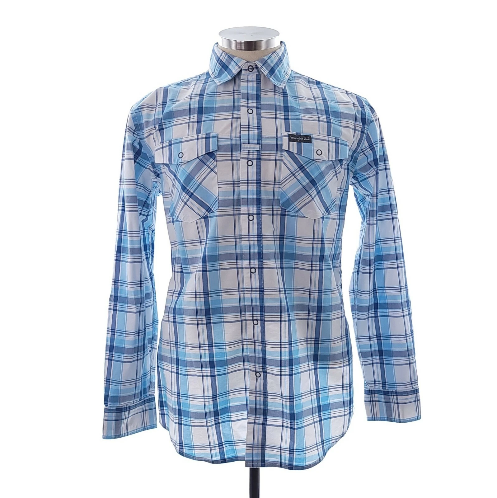 Wrangler Outdoor Sz M Mens Blue Plaid Long Sleeve Snap Cotton Blend Vented Shirt
Opens in a new wind