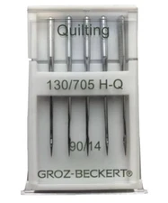 5 Sewing Machine Needles Groz Beckert 130/705 H-Q Quilting 90/14 Cotton Size 14
