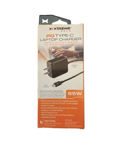 XTREME PD Type C. 65Watt Wall Adapter Laptop Charger Universal Power Supply New - Picture 2 of 4