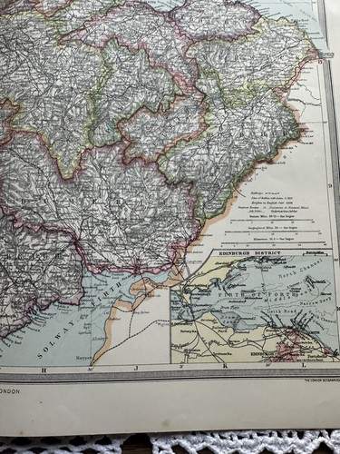 Harmsworth Universal Atlas No's 31 - 32 Scottish Lowlands Genuine Map - Picture 9 of 9