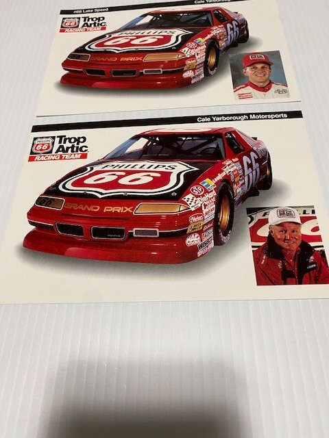 Vintage 1991 L. Speed / Yarborough Nascar Postcard/Handout Lot of 2