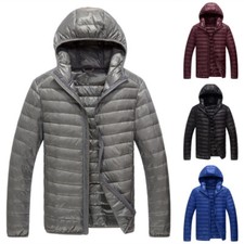 Men's Lightweight Hooded Winter Coat Down Jacket Puffer Outerwear