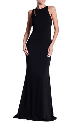 NEW JAY GODFREY Cut Out Neck Solid GOWN DRESS $485 SIZE BLACK NORDSTROM 