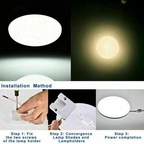 LED Ceiling Light Flush Mount Kitchen Round Home Fixture Panel Light 9W/18W/36W - Picture 5 of 15