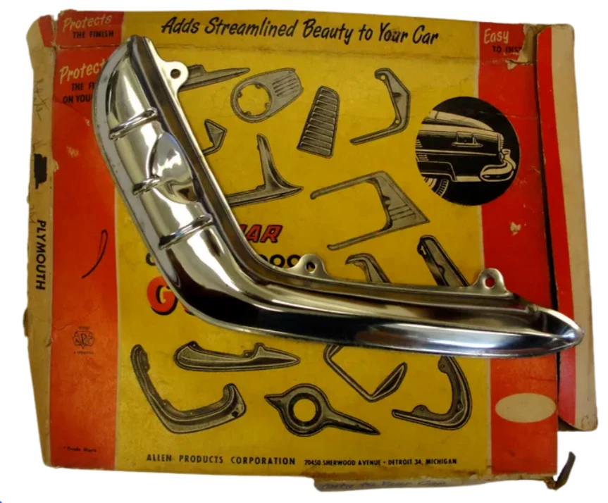 Plymouth Suburban Belvedere 1955 puerta de gasolina tanque de combustible filtro protector cromado nuevo en stock Foto 2 de 4