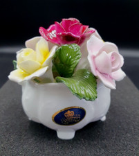 AYNSLEY Fine Bone China Flower Posy June Mixed Roses  Ornament