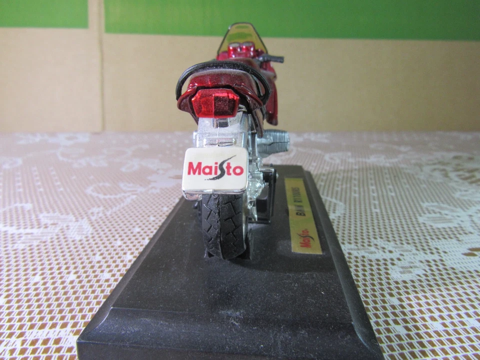 383Z Maisto 307R BMW R 1100 RS 1993 Moto Bordeaux 1:18 + Socle - Photo 4/4
