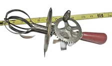 Vintage 1923 EKCO  Egg Beater Manual Crank  Mixer Blender Steel Red Handle U.S.A