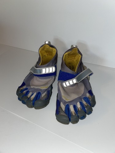 VIBRAM Five Fingers Barefoot Shoes Men's Blue Gray Yellow Size 43 - Imagen 5 de 11
