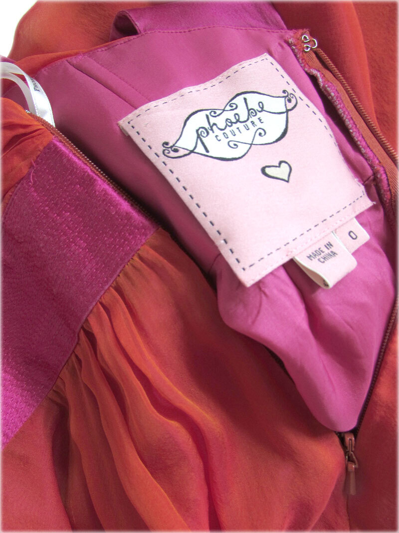 *FINAL MARKDOWN!* Phoebe Couture Red/Orange Silk … - image 8