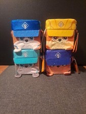 Paw Patrol Set of 4 Stuffed Plush Block Cubes Rubble Motor Mix Wheeler 