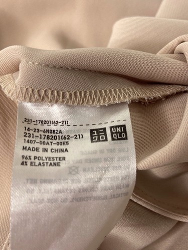Uniqlo Long Tunic Shirt Sleeveless Beige High Collar Size S - Free Postage - Picture 6 of 8