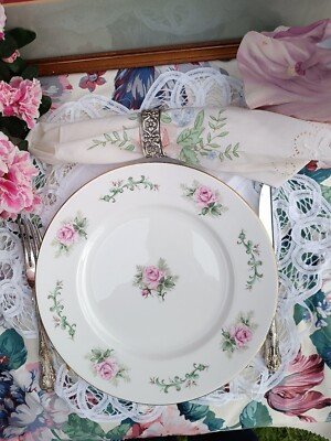 Sechs Vintage Speiseteller Royal Crafton Rosa Rose